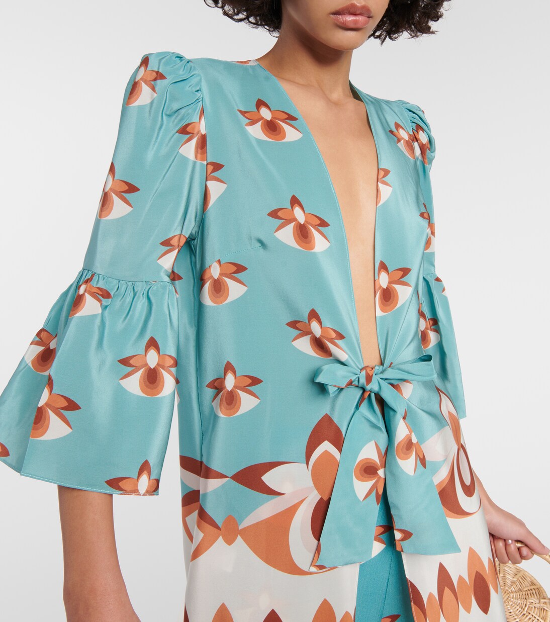 Bedrucktes Maxikleid Vintage aus Seide | Adriana Degreas