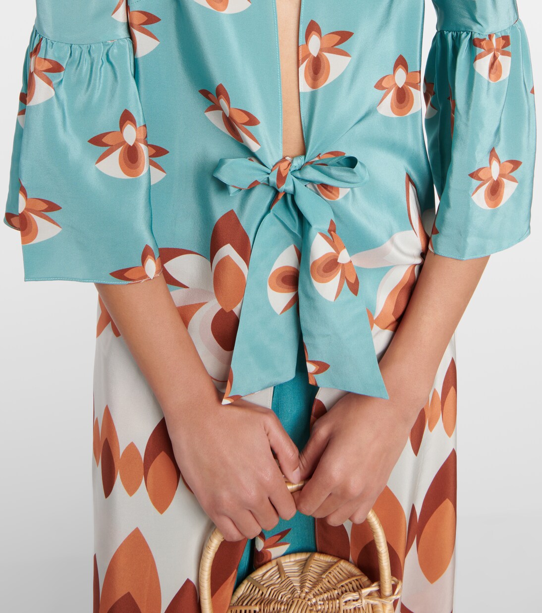 Bedrucktes Maxikleid Vintage aus Seide | Adriana Degreas