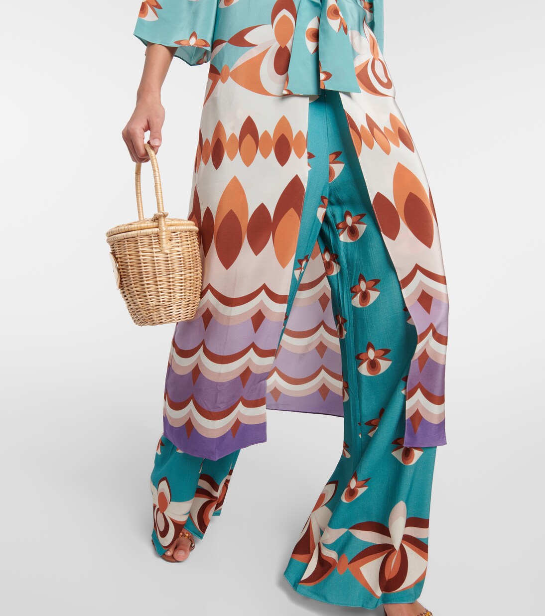 Bedrucktes Maxikleid Vintage aus Seide | Adriana Degreas