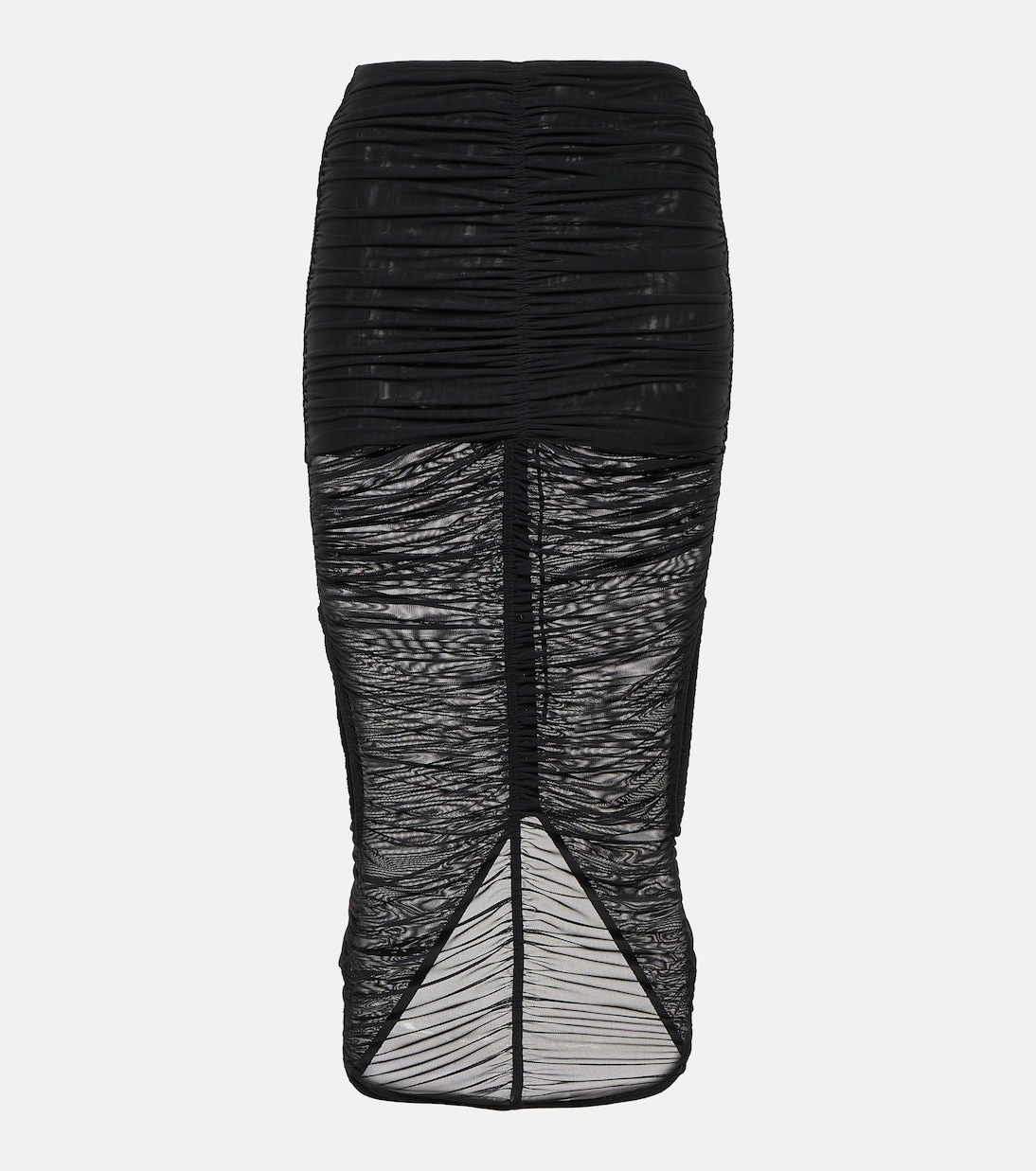 Cutout draped mesh midi skirt | Mugler