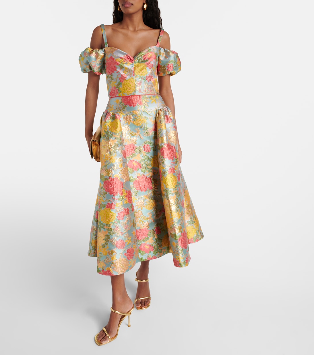 Robe midi Jackie en jacquard à fleurs | Markarian