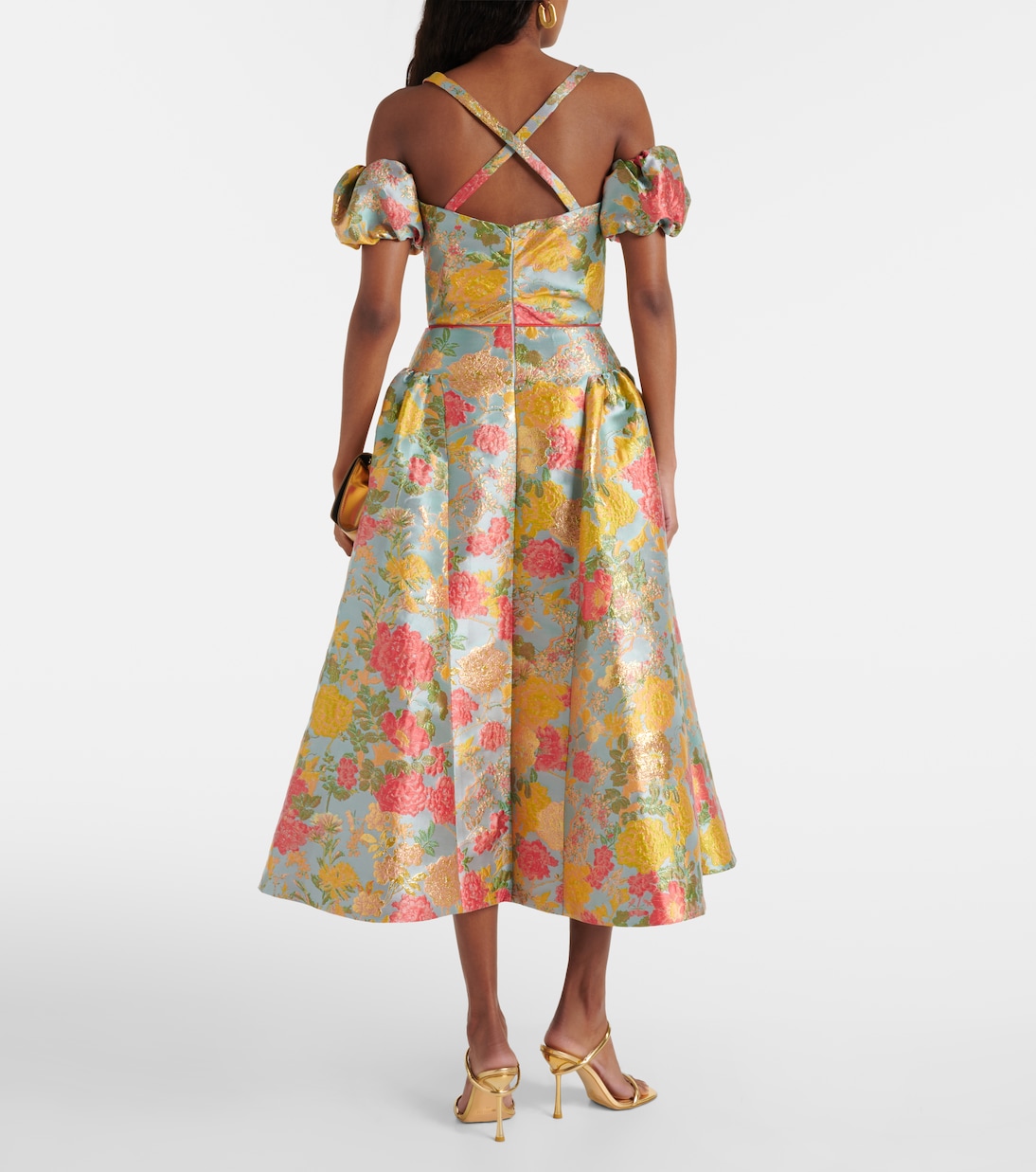 Robe midi Jackie en jacquard à fleurs | Markarian