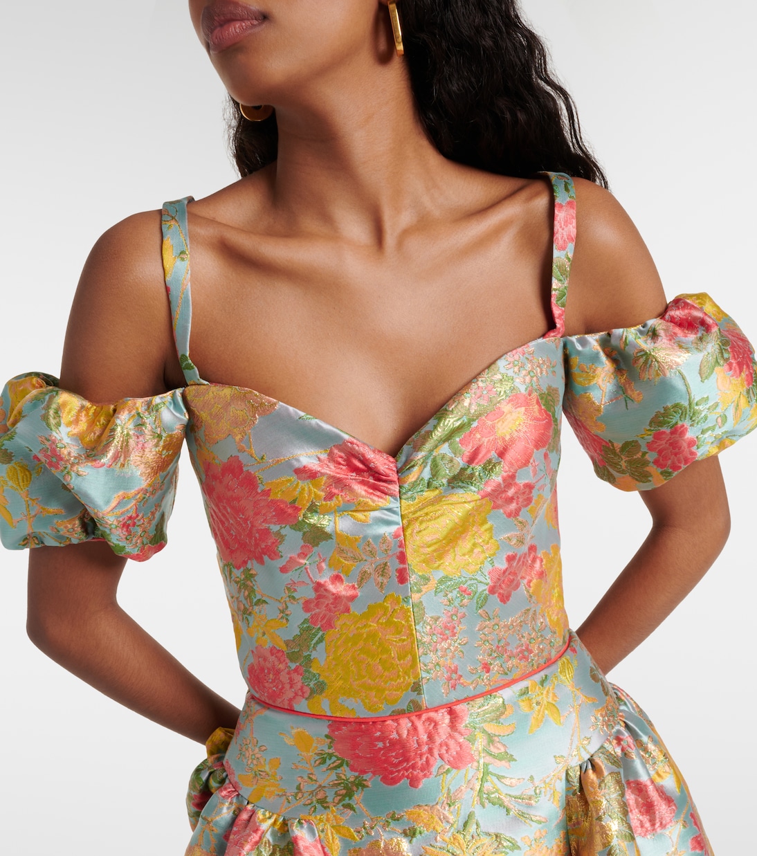 Robe midi Jackie en jacquard à fleurs | Markarian