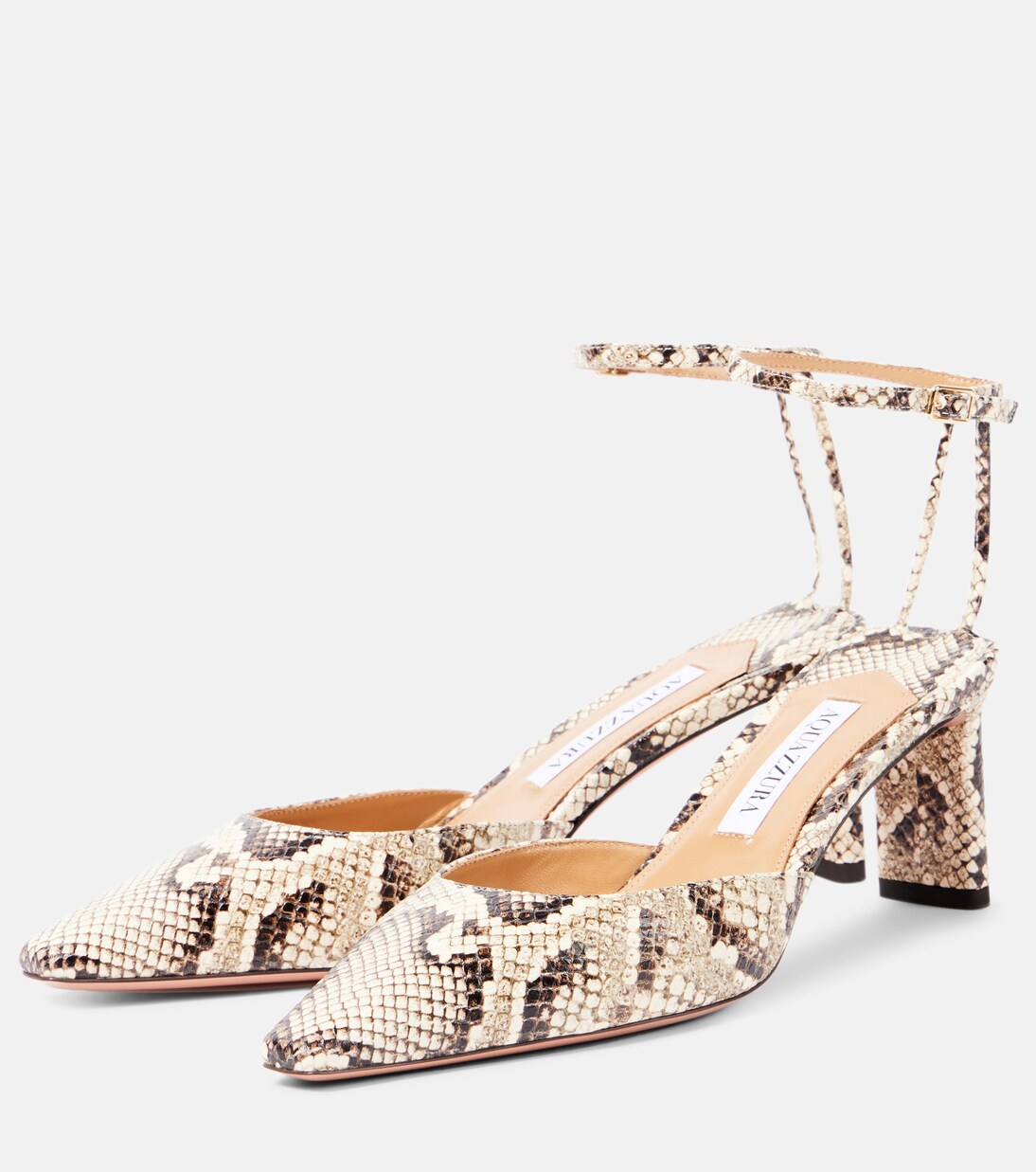 Blade 65 snake-effect leather pumps | Aquazzura