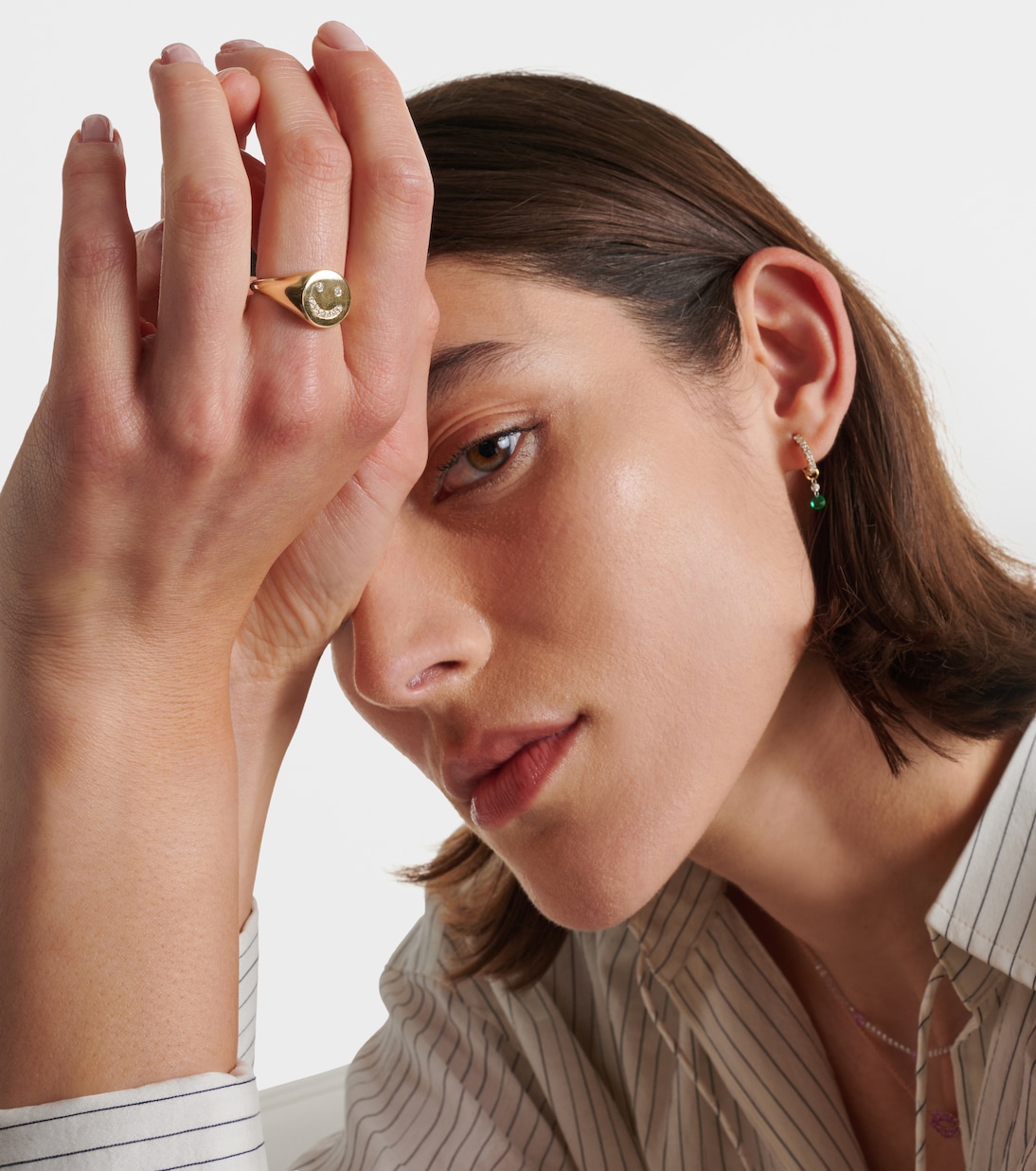 Bague Smiley en or 14 ct et diamants | Roxanne First