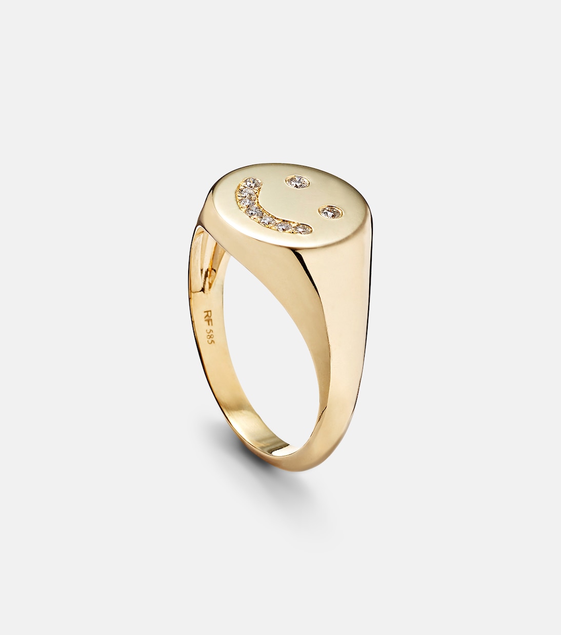 Bague Smiley en or 14 ct et diamants | Roxanne First