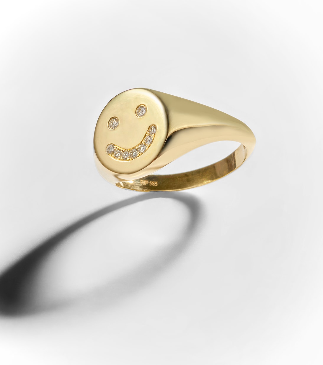 Bague Smiley en or 14 ct et diamants | Roxanne First