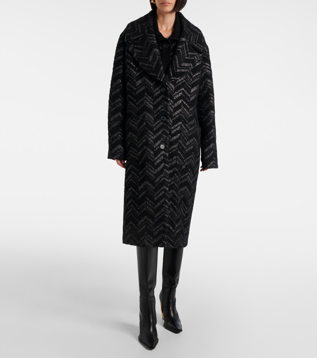 Zigzag lamé coat | Missoni