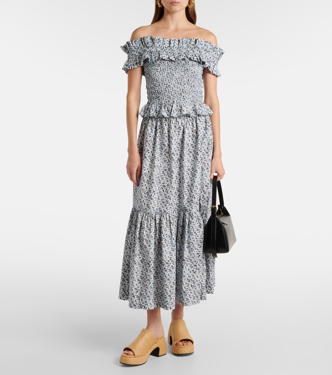 Bedruckter Maxirock aus Baumwolle | Ganni