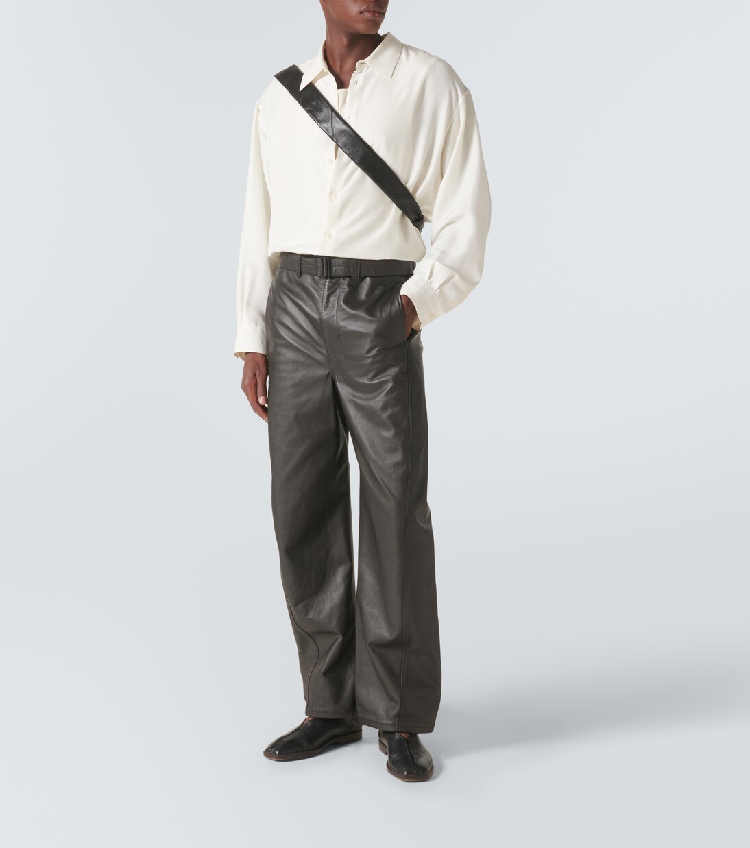 Pantaloni a gamba larga in pelle | Lemaire