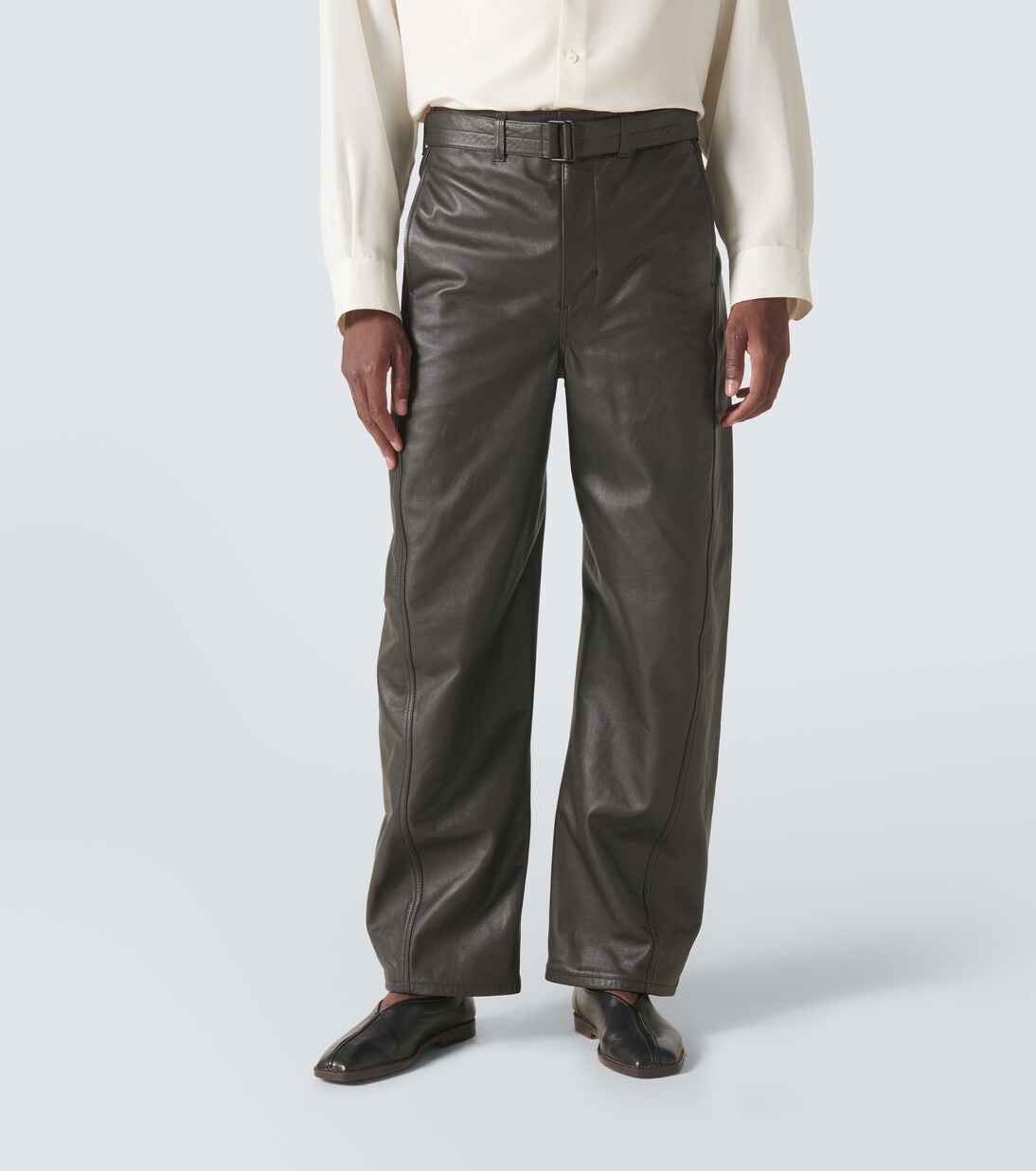 Pantaloni a gamba larga in pelle | Lemaire