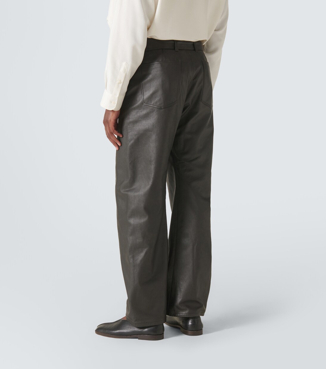 Pantaloni a gamba larga in pelle | Lemaire