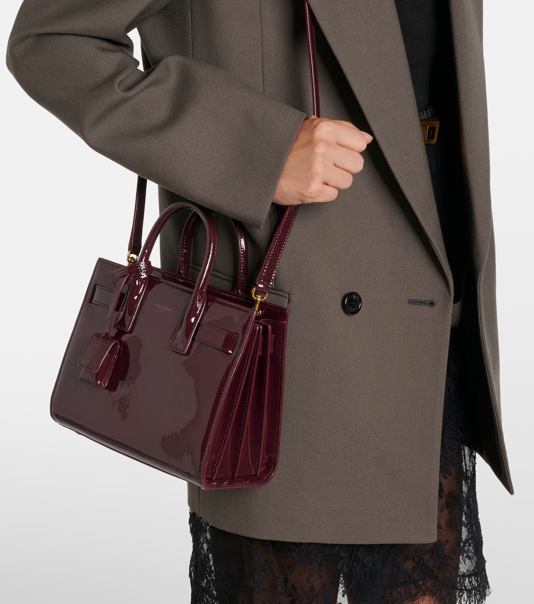 Sac De Jour Nano patent leather tote bag | Saint Laurent