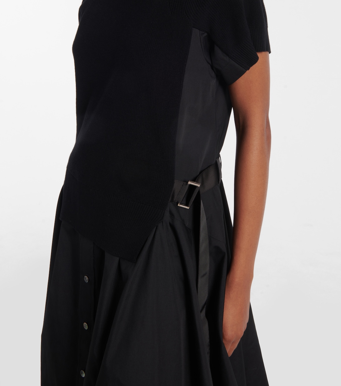 Hemdblusenkleid aus Jersey und Popeline | Sacai