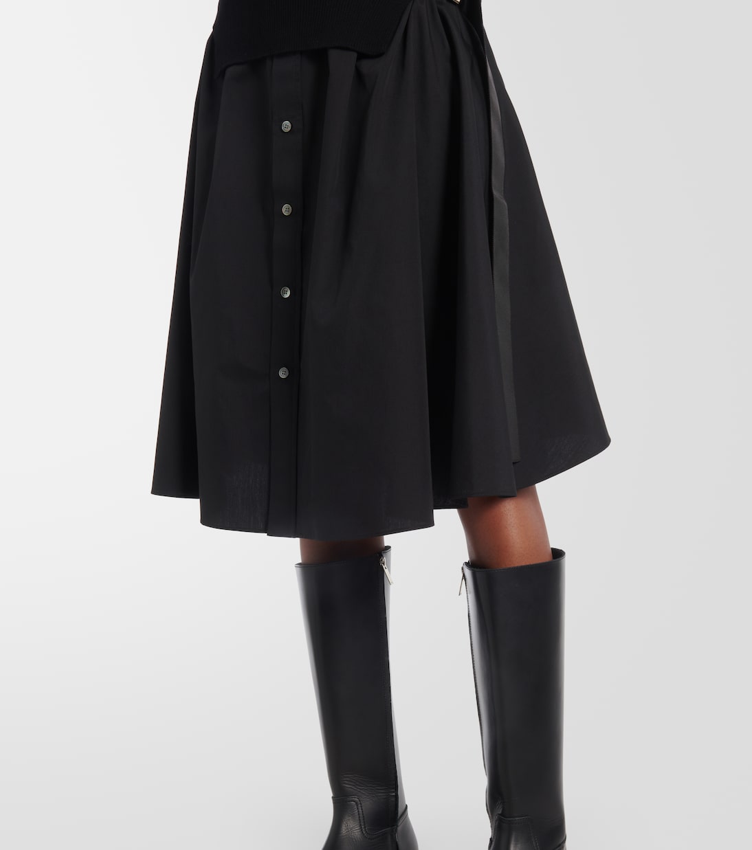 Hemdblusenkleid aus Jersey und Popeline | Sacai