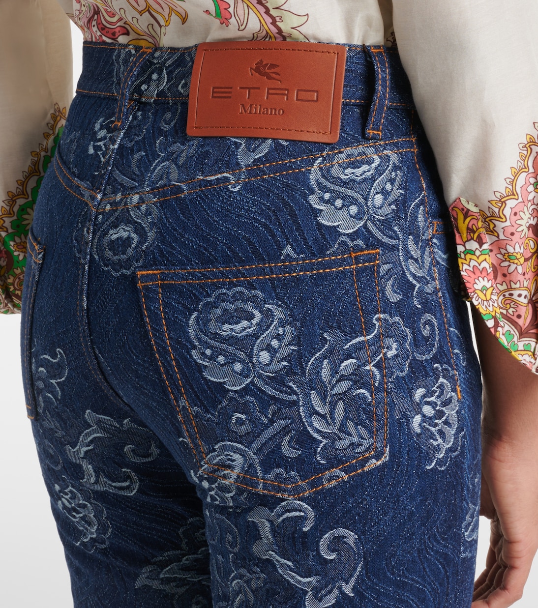 Floral jacquard slim jeans | Etro