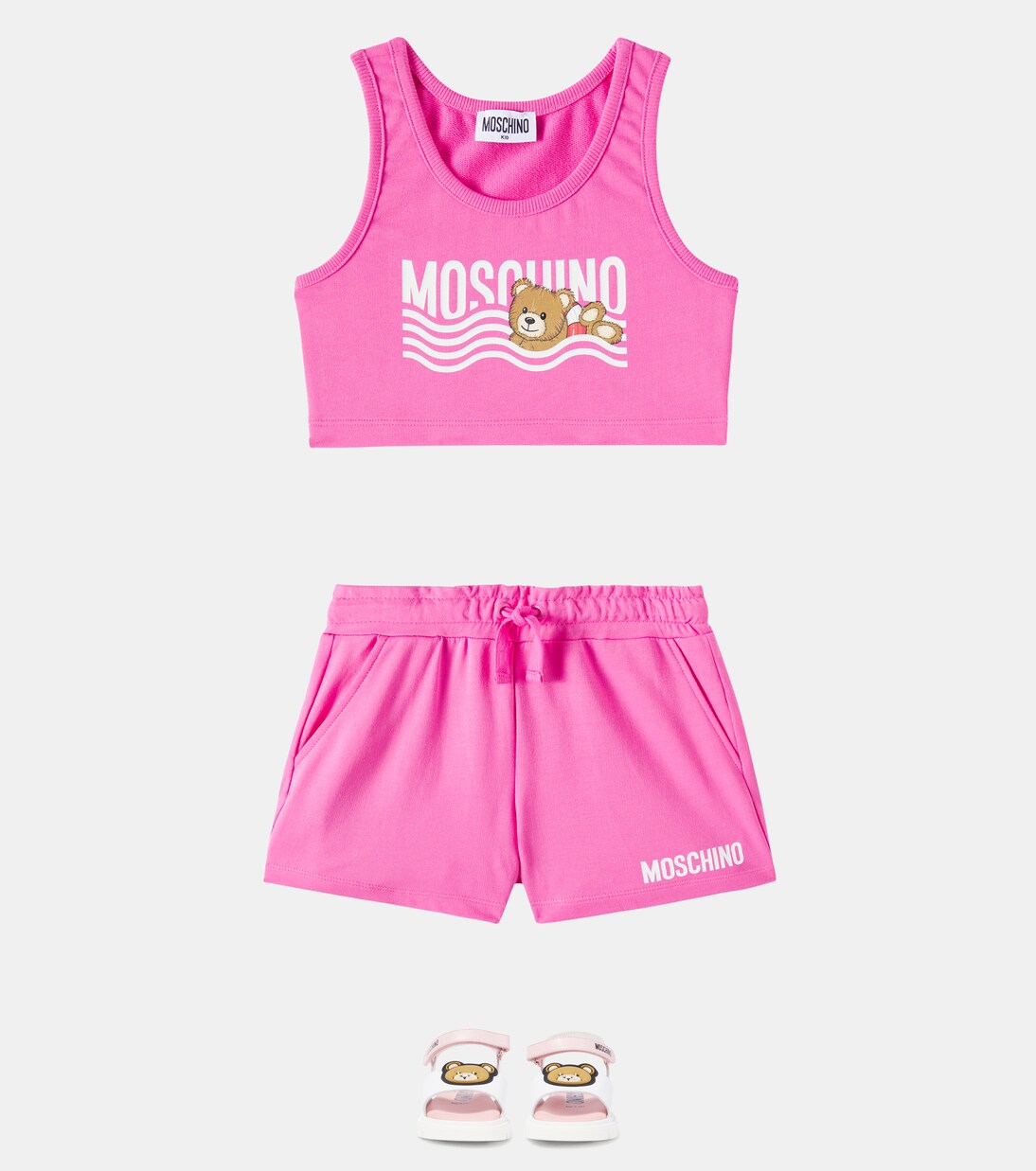 Teddy Bear cotton jersey shirt and shorts set | Moschino Kids