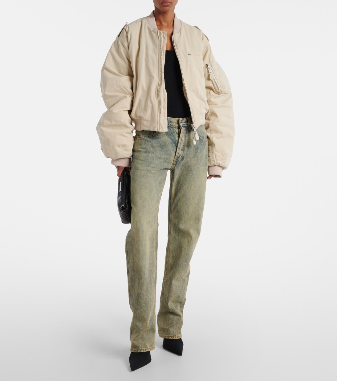 Jeans rectos Slem de tiro medio | Entire Studios