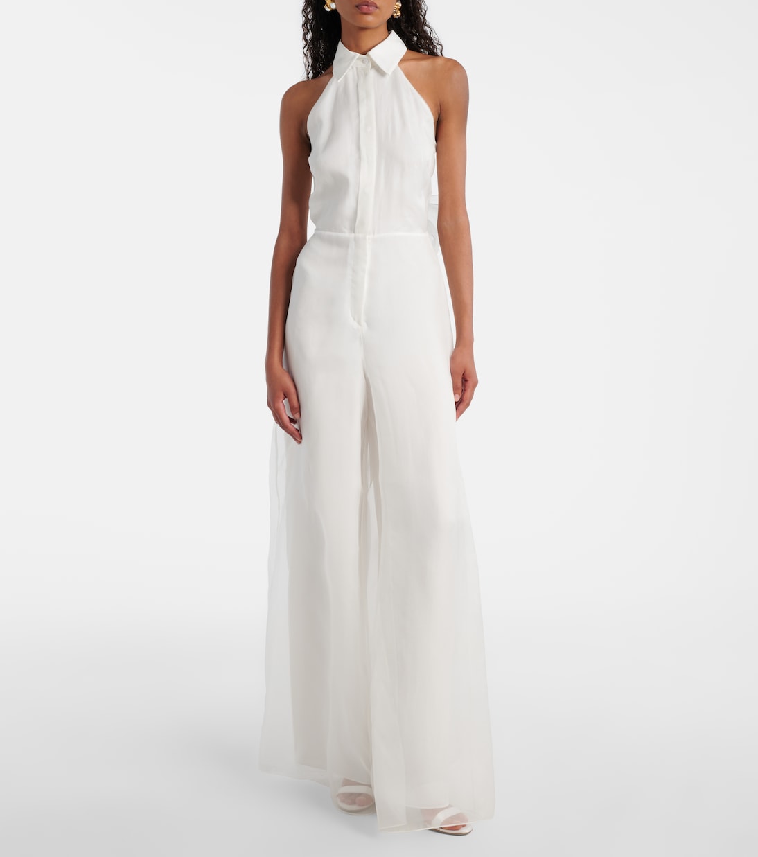 Bridal Tunca semi-sheer silk jumpsuit | Max Mara