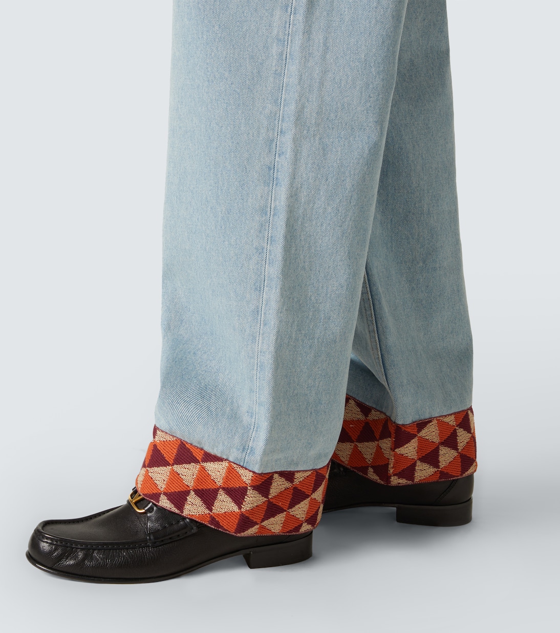 Jeans a gamba larga con jacquard | Valentino