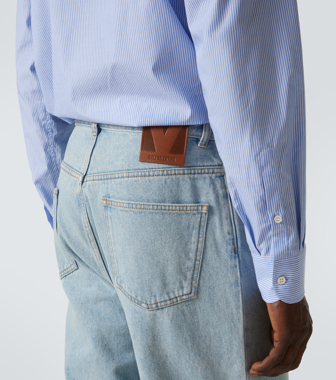 Jeans a gamba larga con jacquard | Valentino