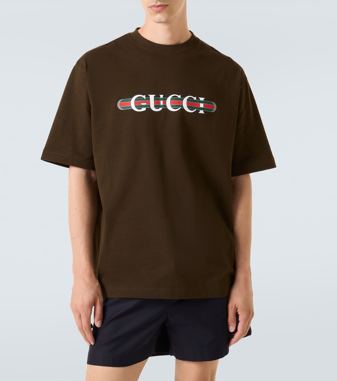 T-shirt rayé en coton à logo | Gucci