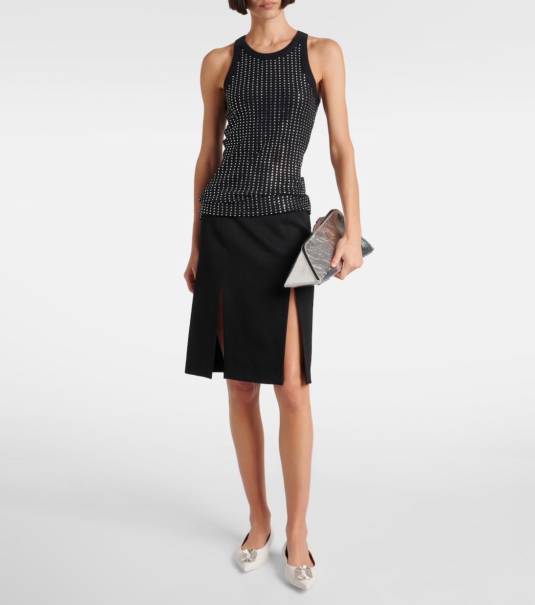 Camelia embellished leather ballet flats | Amina Muaddi