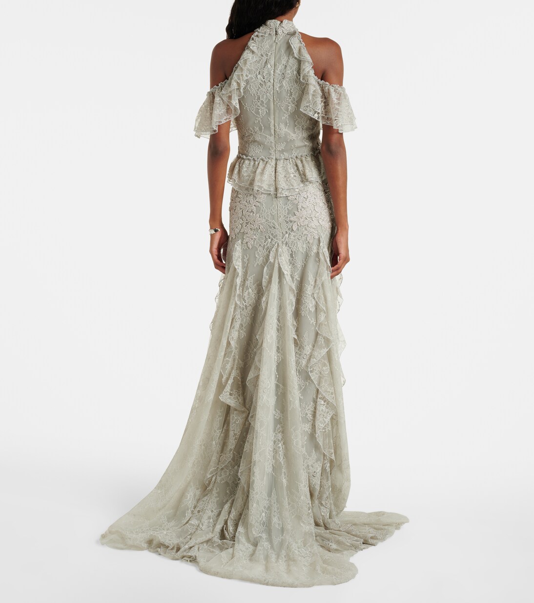 Verzierte Robe Rhodine aus Spitze | Costarellos