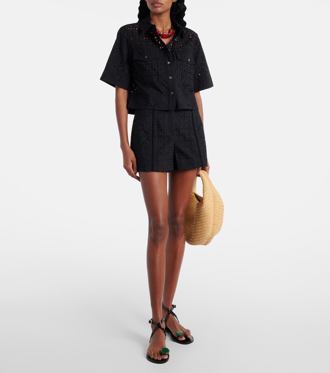 Fabian embellished cotton shorts | Veronica Beard