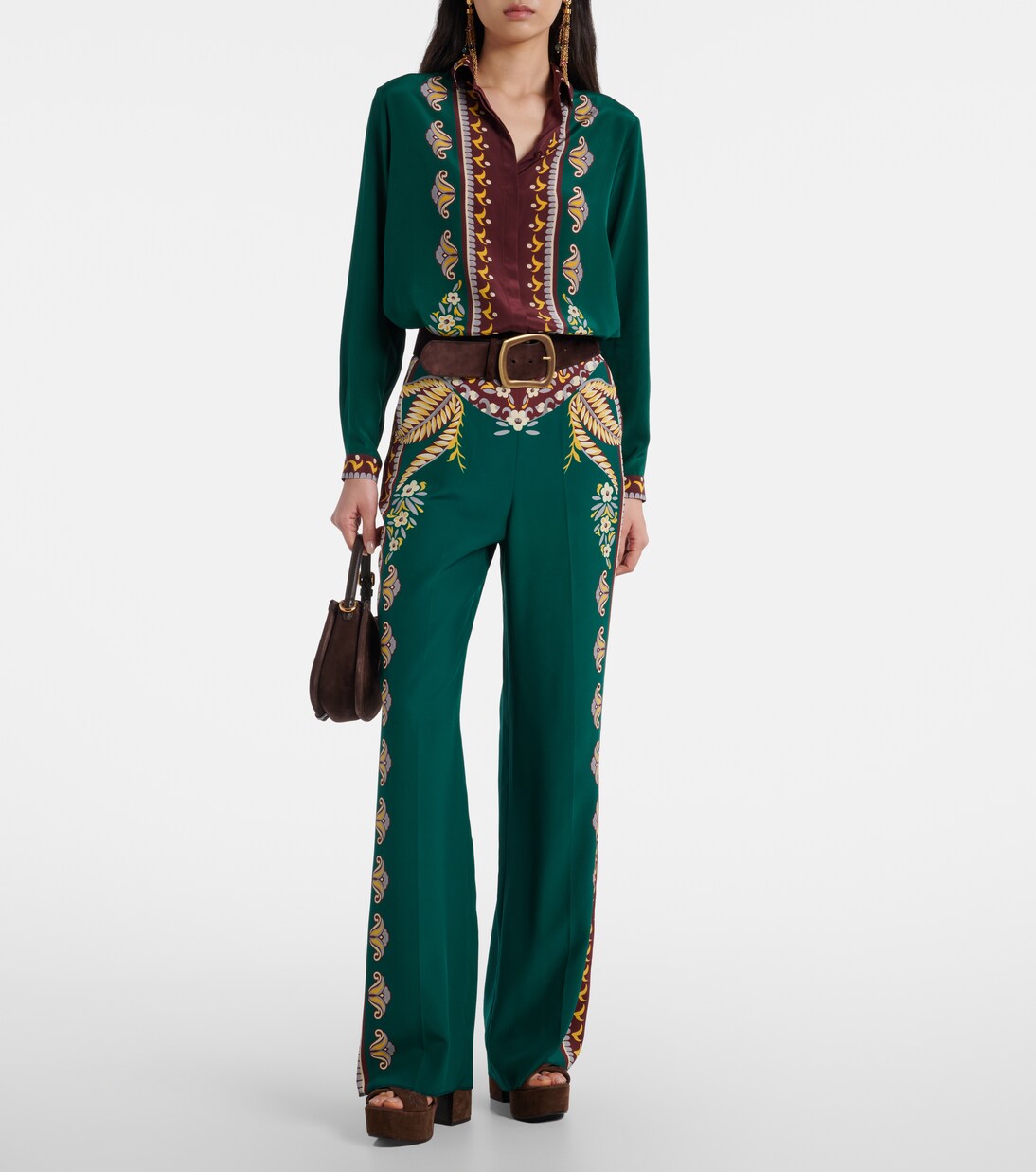 Printed silk wide-leg pants | Etro