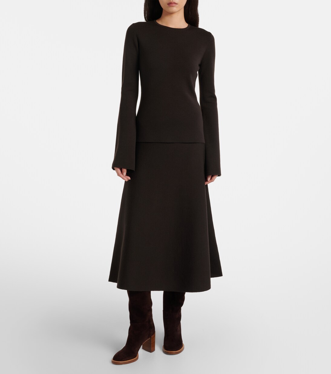 Wool, silk, and cashmere midi skirt | Gabriela Hearst