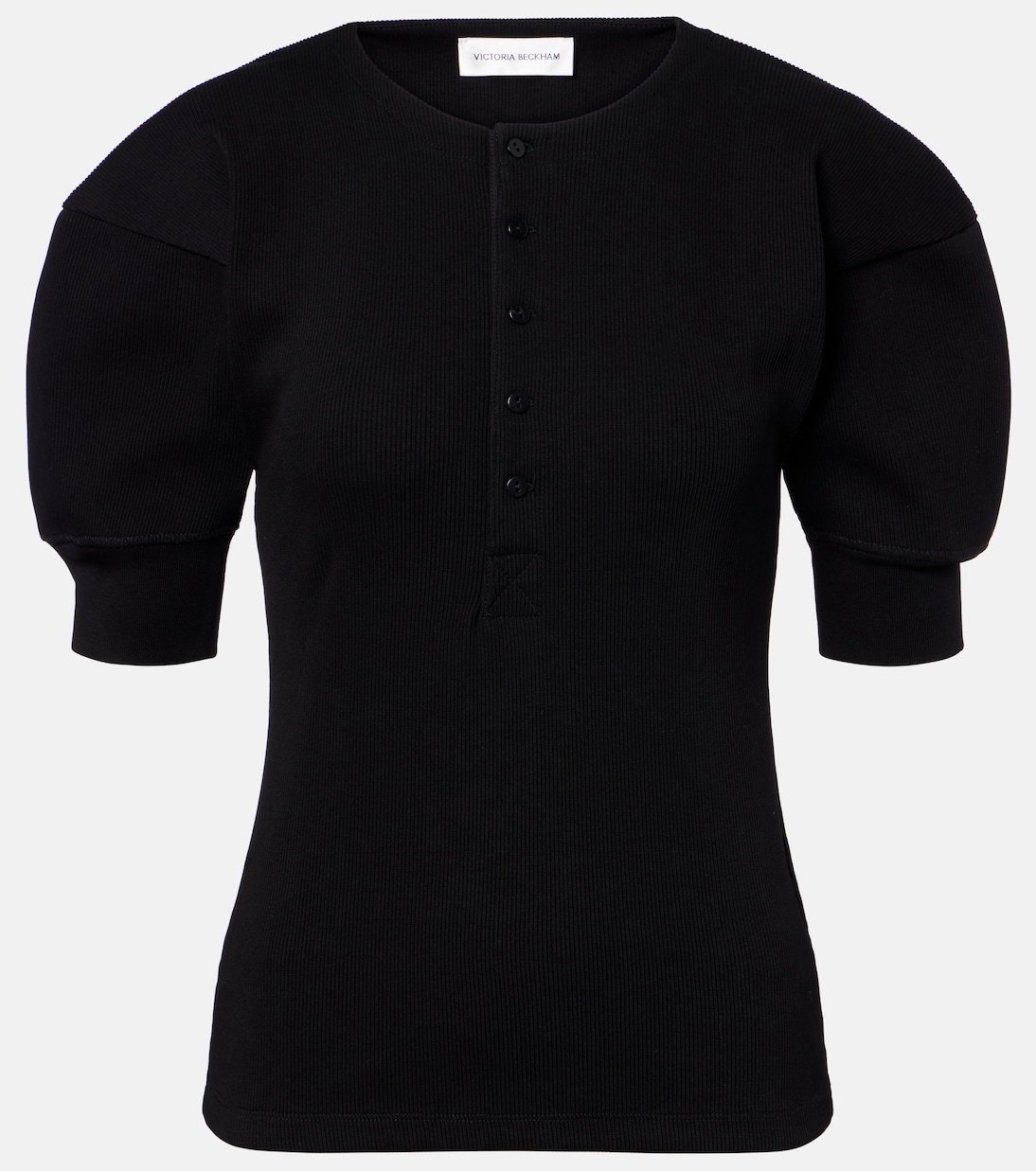 Camiseta Henley en mezcla de algodón | Victoria Beckham
