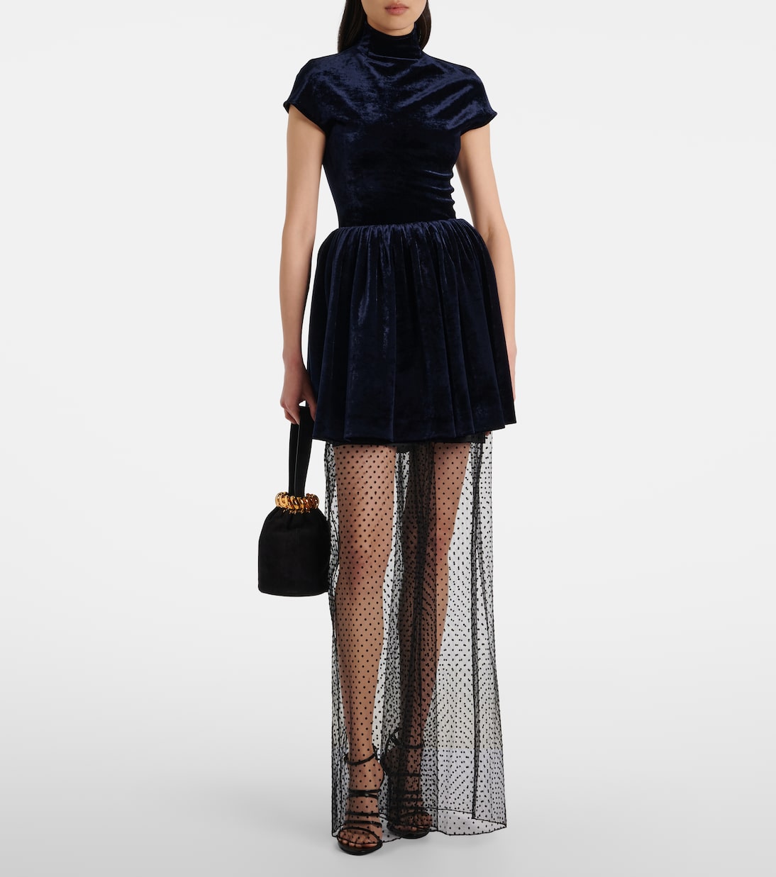 Pantaloni a gamba larga in mesh a pois | Alaïa