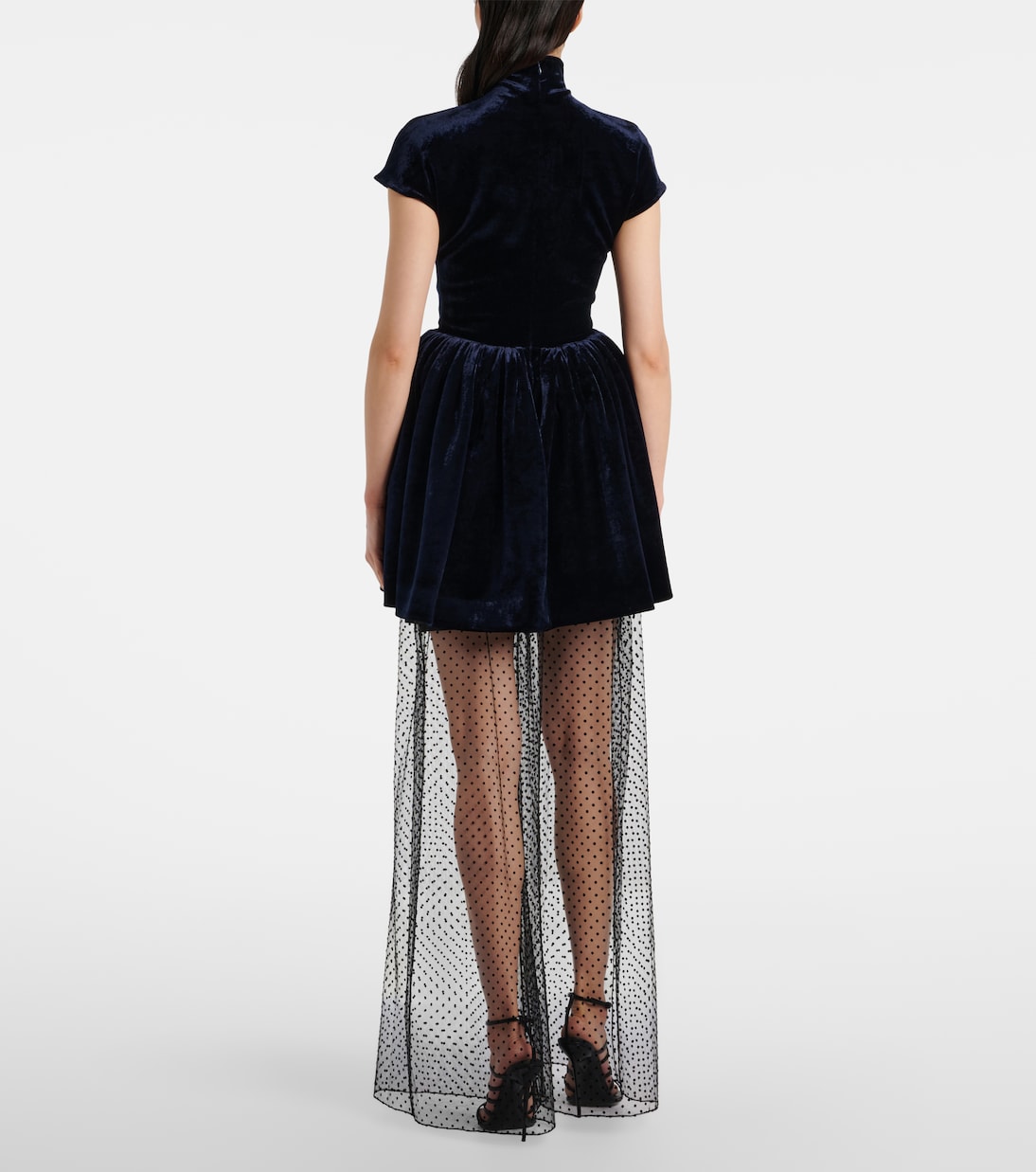 Pantaloni a gamba larga in mesh a pois | Alaïa