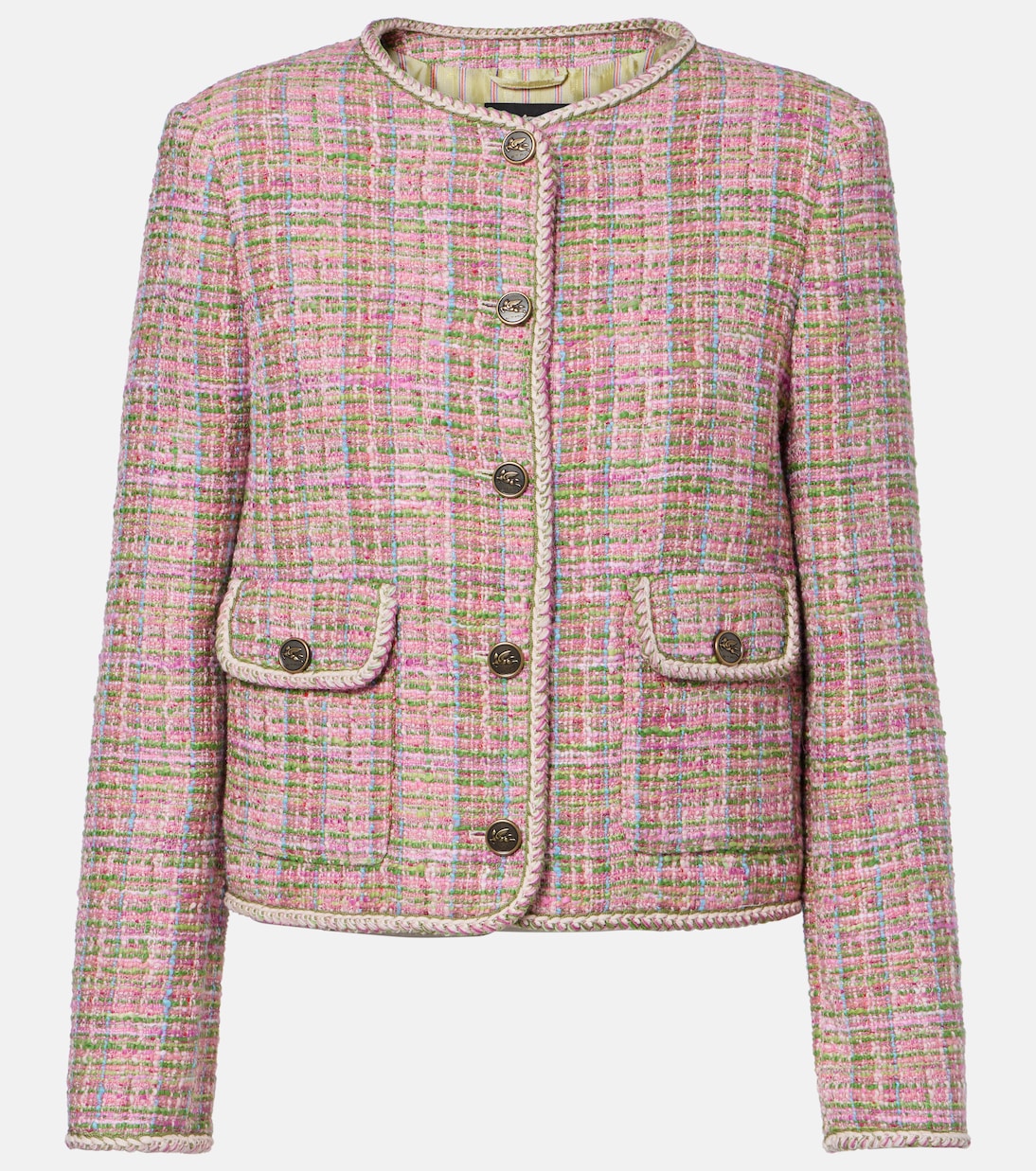 Checked cotton-blend tweed jacket | Etro