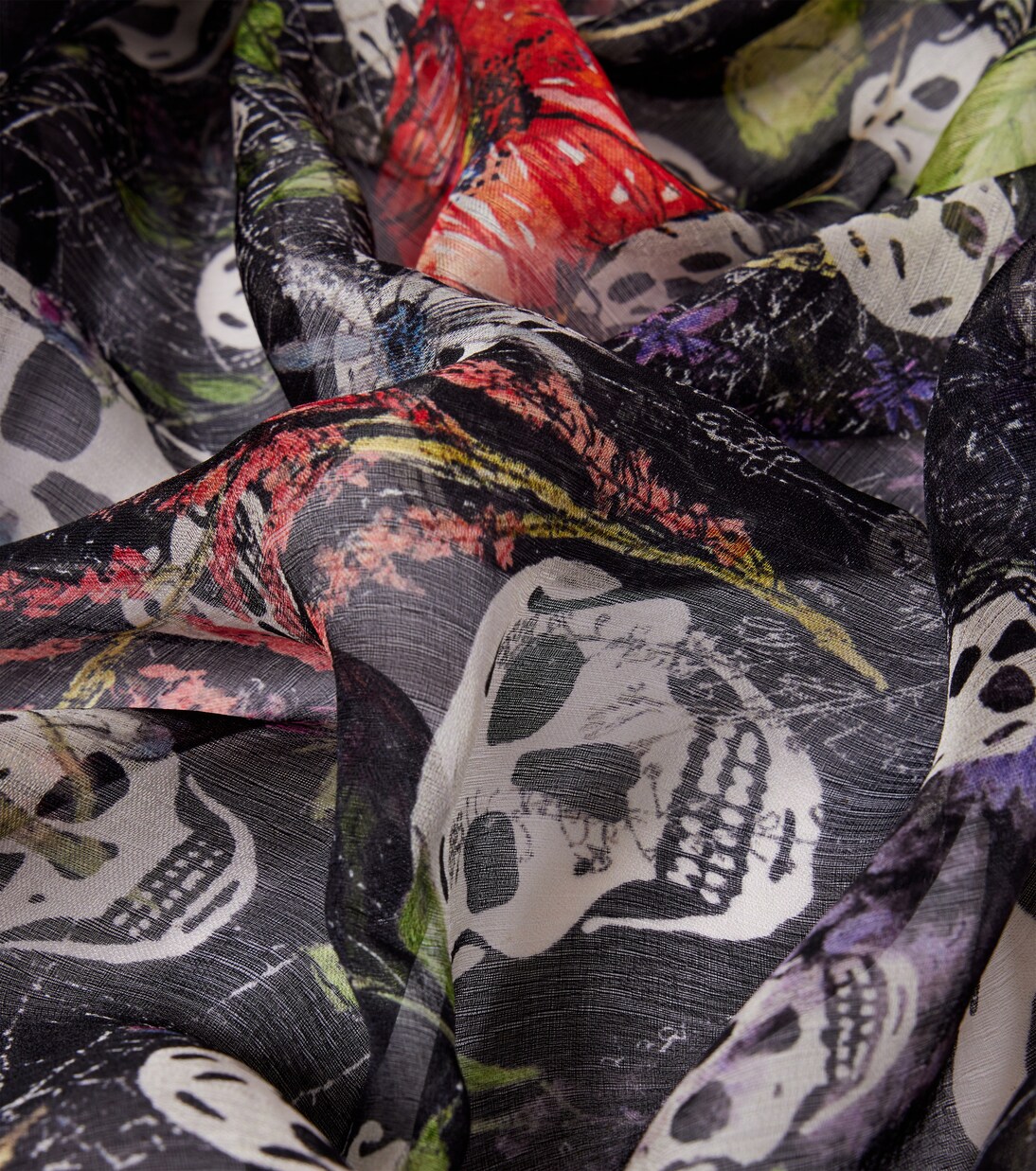Pañuelo Skull de chifón de seda | McQueen