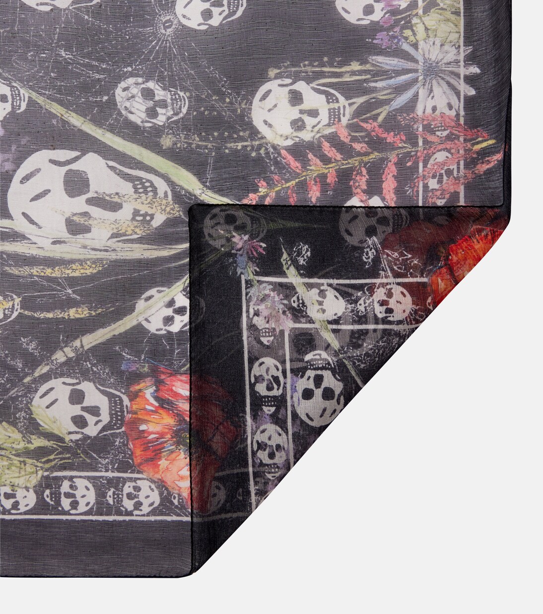 Pañuelo Skull de chifón de seda | McQueen