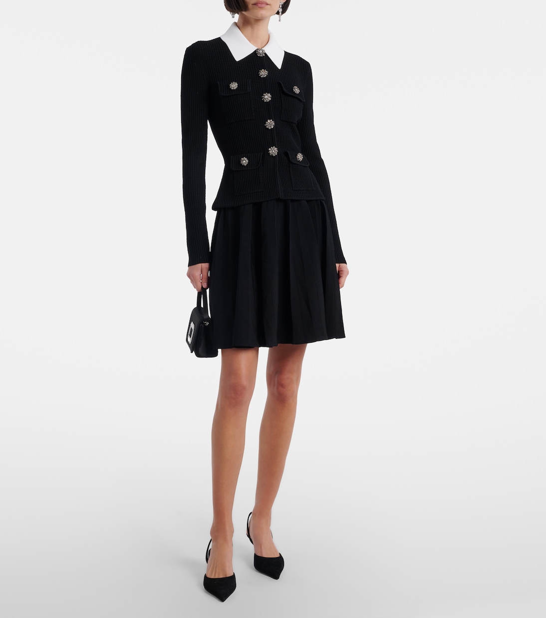 Embellished pleated minidress | Self-Portrait