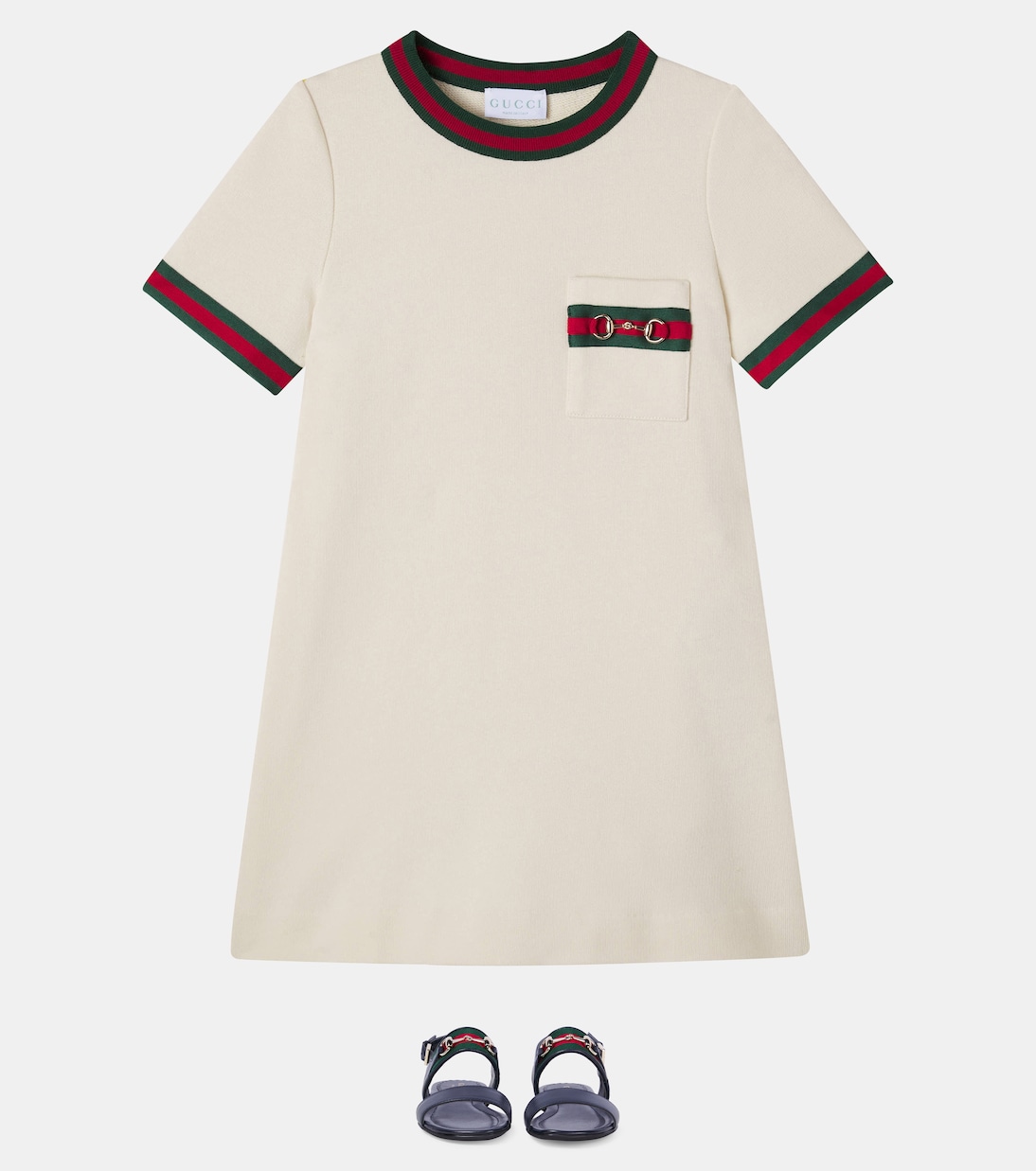 Kleid Horsebit Web Stripe aus Baumwolle | Gucci Kids