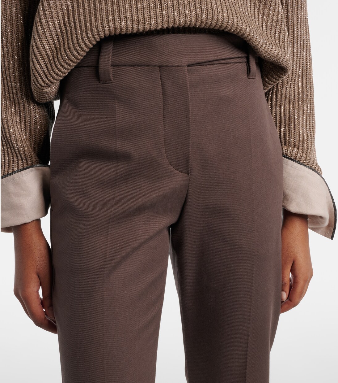 Pantalon slim en mélange de coton Monili | Brunello Cucinelli