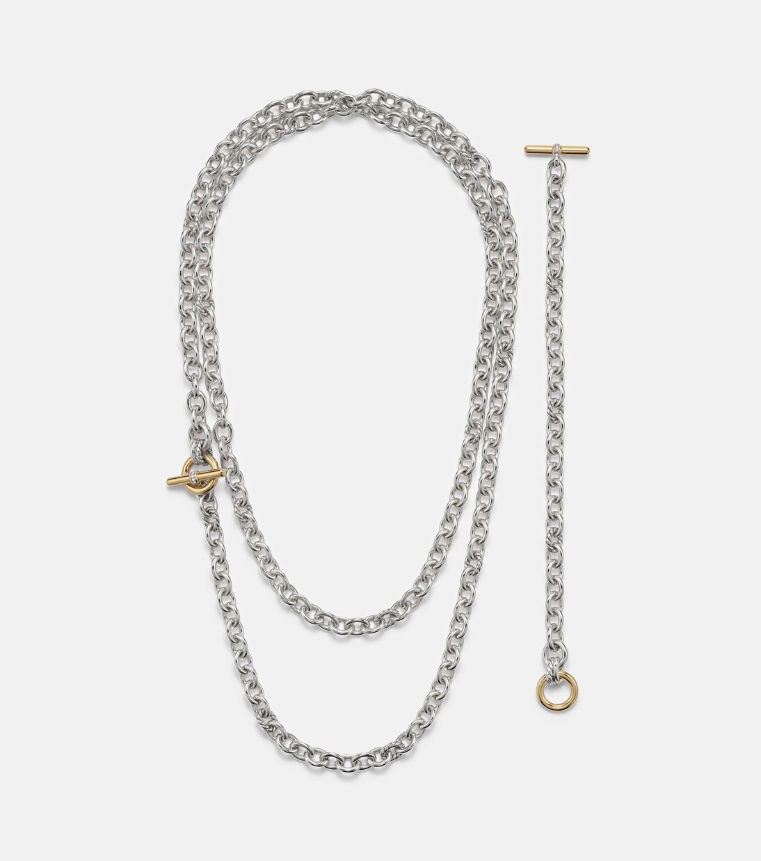 Collar de cadena DY Mercer® de oro de 18 ct y plata de ley con diamantes | David Yurman
