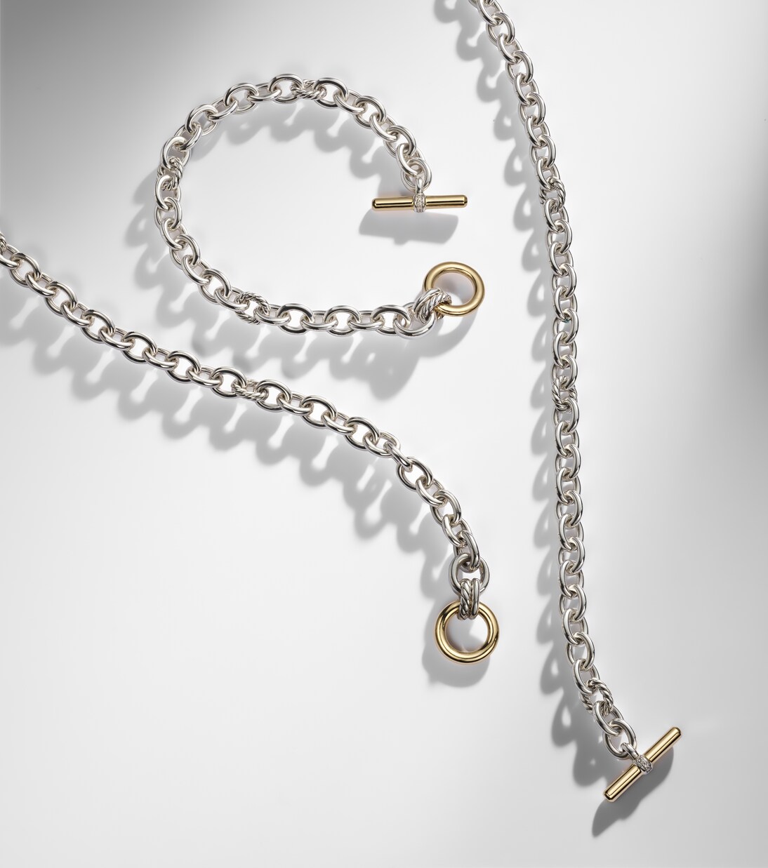 Collar de cadena DY Mercer® de oro de 18 ct y plata de ley con diamantes | David Yurman