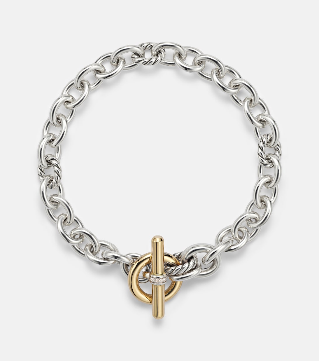 Collar de cadena DY Mercer® de oro de 18 ct y plata de ley con diamantes | David Yurman