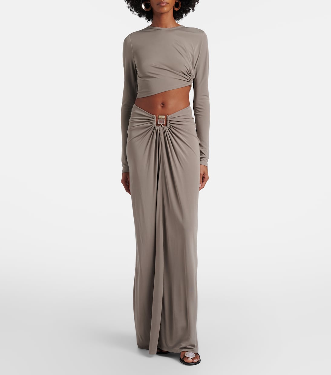 Bezel Quartz gathered jersey maxi skirt | Christopher Esber