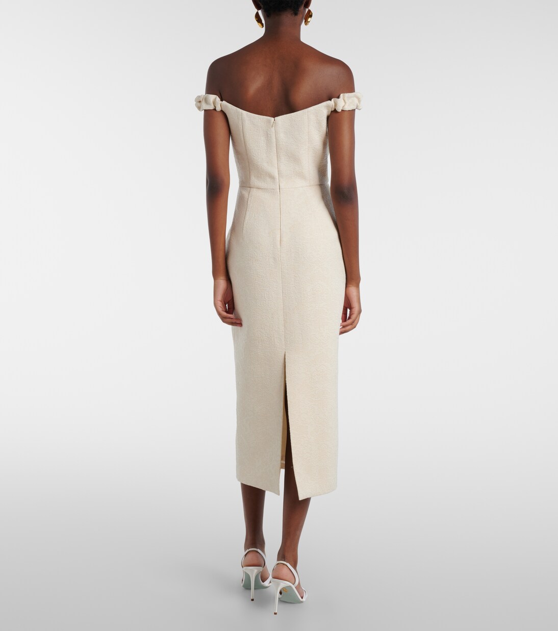 Bridal Amina wool-blend jacquard midi dress | Markarian