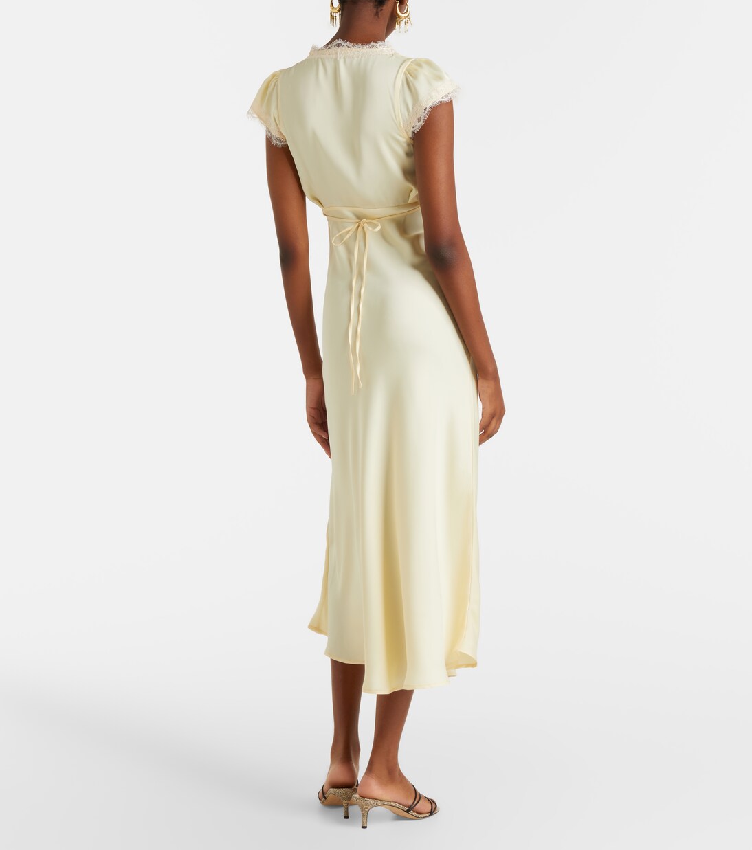 Midikleid Gala aus Satin mit Spitze | Faithfull