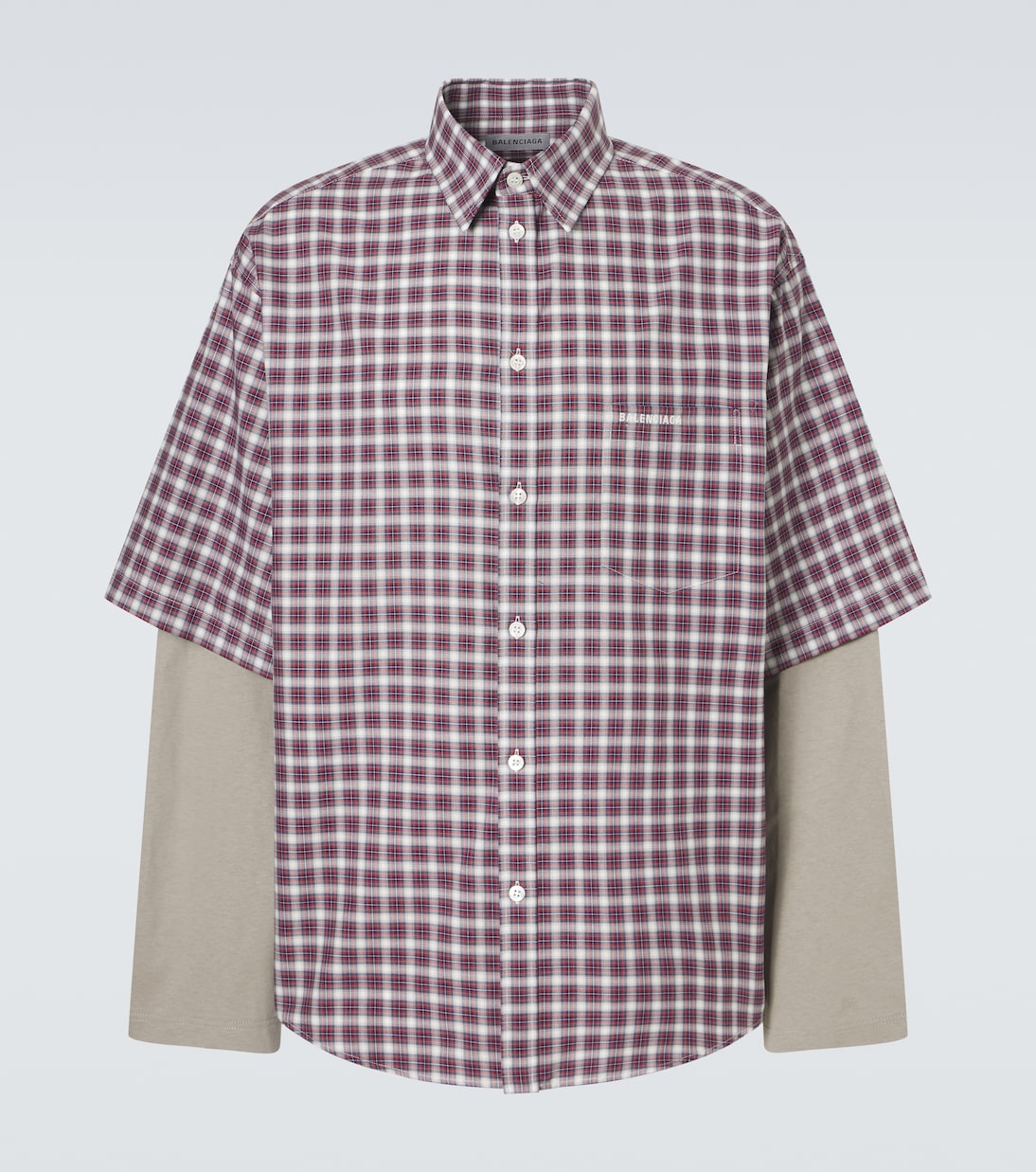 Layered checked cotton shirt | Balenciaga