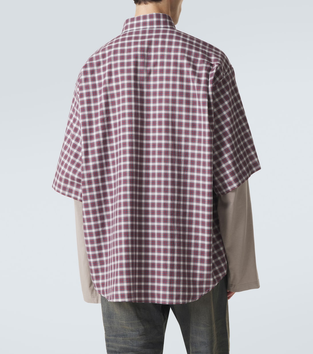 Layered checked cotton shirt | Balenciaga