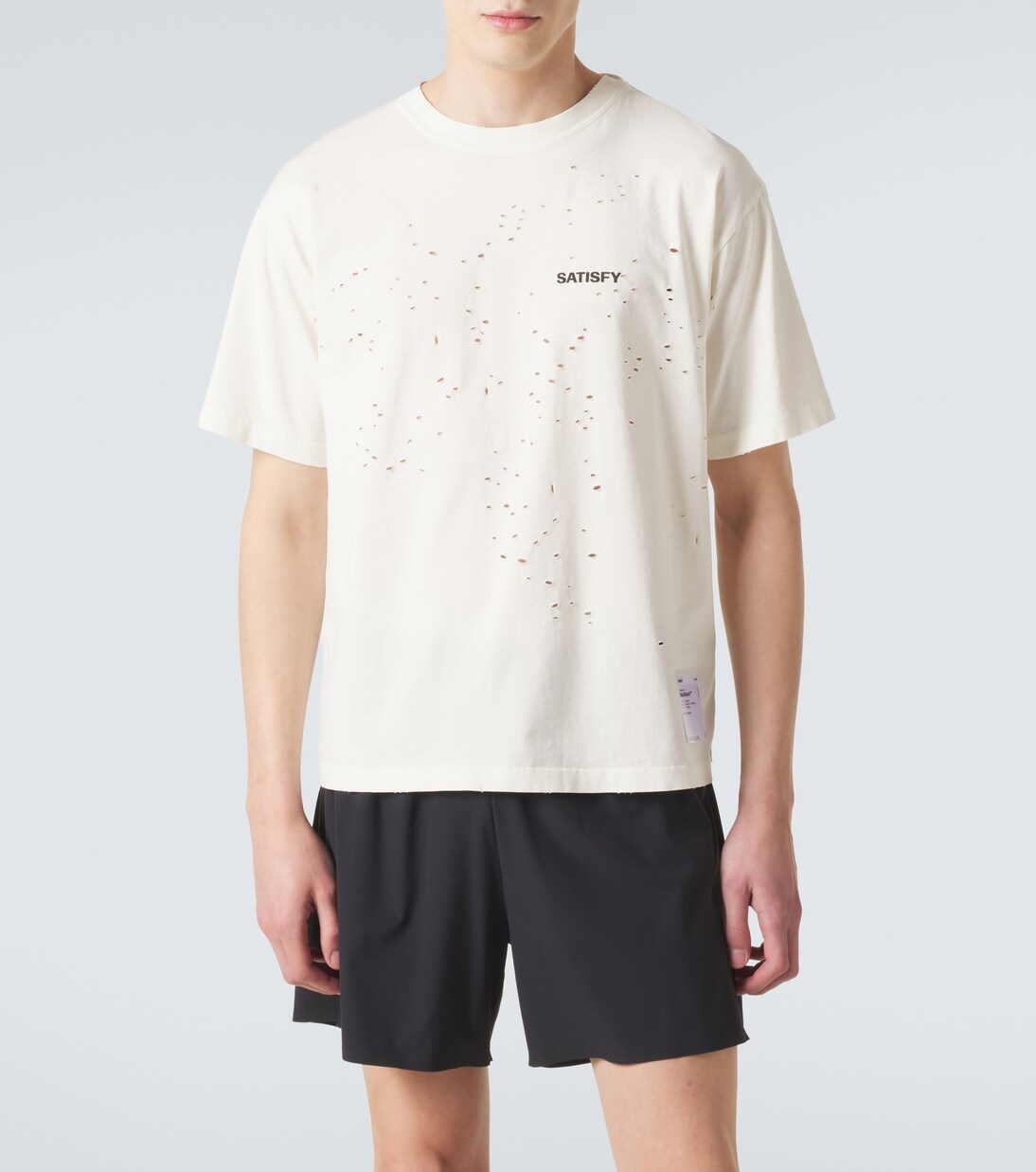 Distressed cotton jersey T-shirt | Satisfy