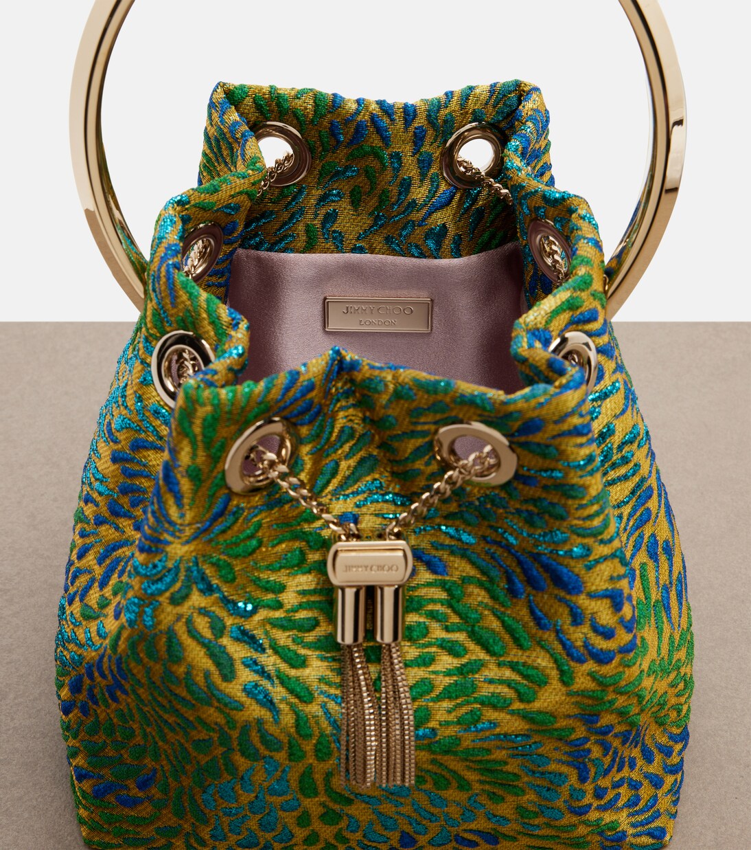 Bon Bon brocade bucket bag | Jimmy Choo